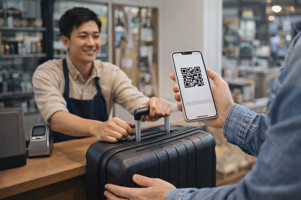 Drop off luggage with QR code