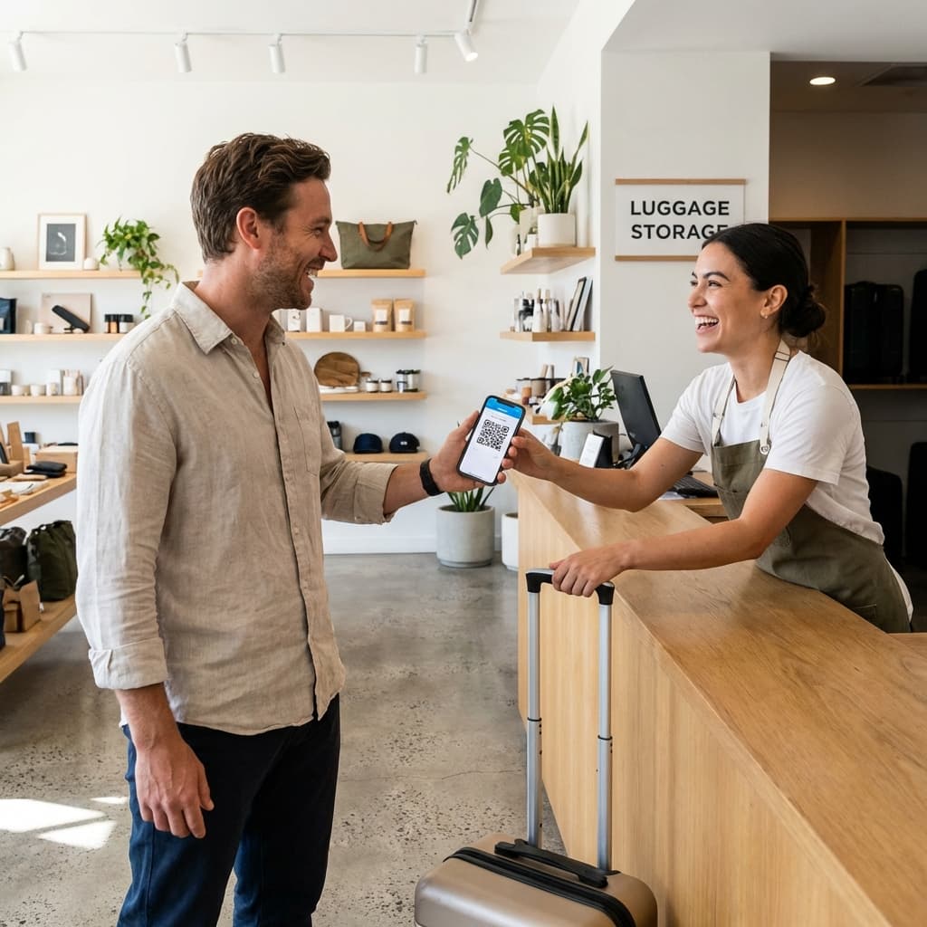 Collect luggage with QR code